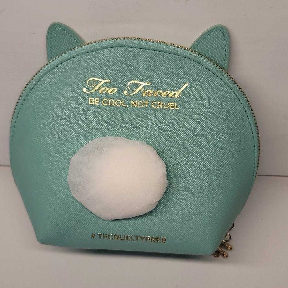Too Faced Teal Cool Not Cruel Bunny Makeup Bag - Picture 5 of 8